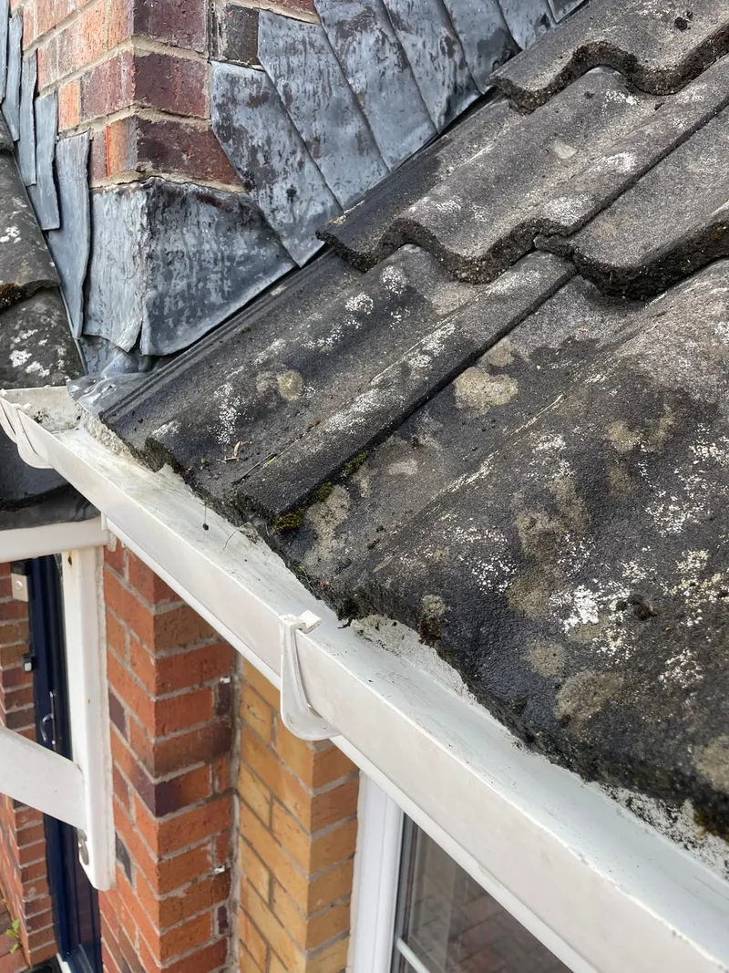 The same gutter after vegetation and accumulated debris have been removed