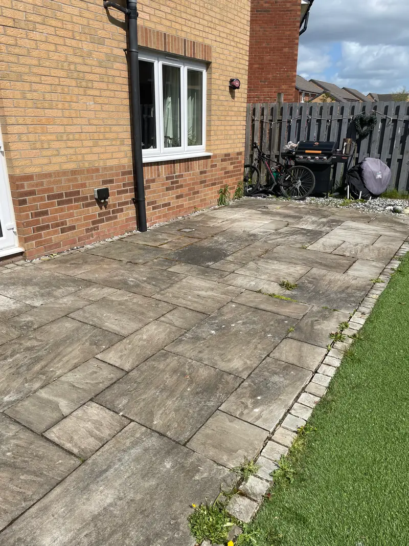 Flagstone Patio — before cleaning