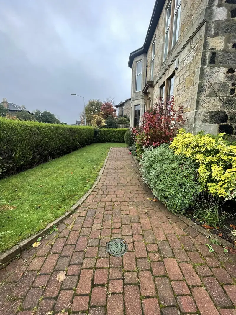 Garden Brick Path — before cleaning